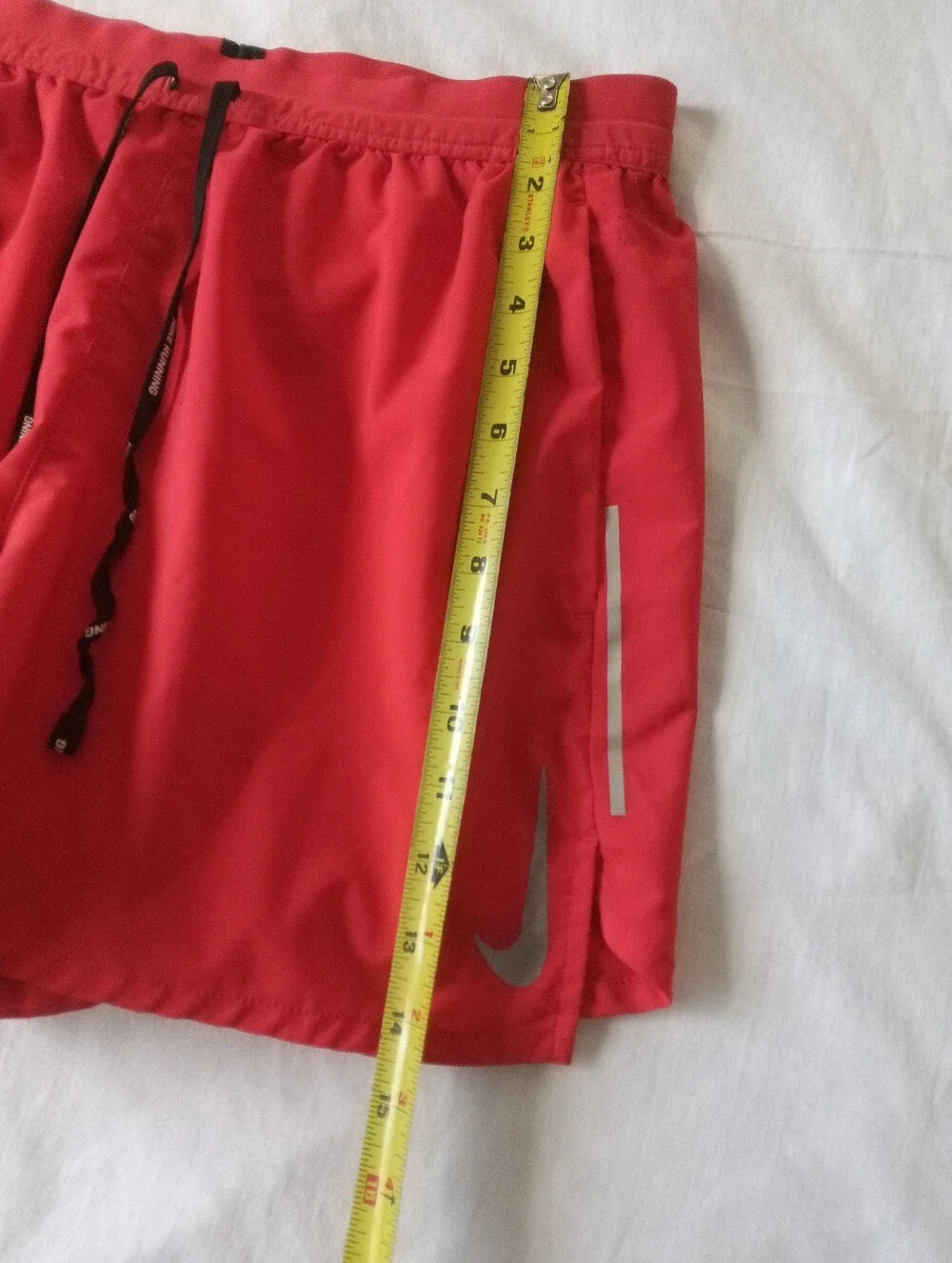 Nike Men's Coral Red Running Shorts with Drawstring